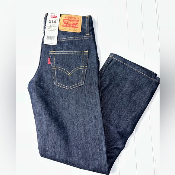 Nwt Boys Levi’s Jeans Pants 514 Straight Adjustable Waist Sz 8 Reg 24x22 - Picture 1 of 5